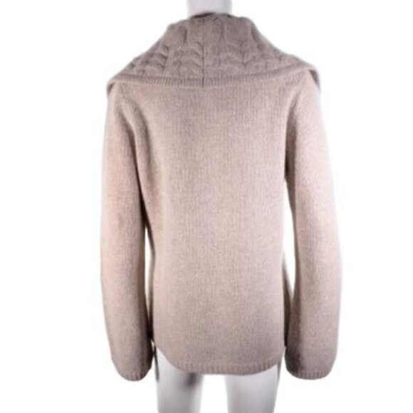 Sarah Spencer Sweater Wool Angora Blend Size L Womens Jewel Snap Natural - Picture 6 of 11
